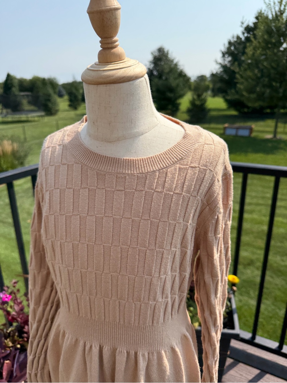 NWOT Girls Khaki Tan Knit Sweater Dress Size 7/8 (130) Long Sleeve - Picture 4 of 7